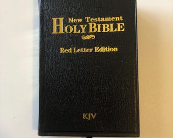 Bible New Testament King James Version KJV Black Bible Small for Pocket Travel