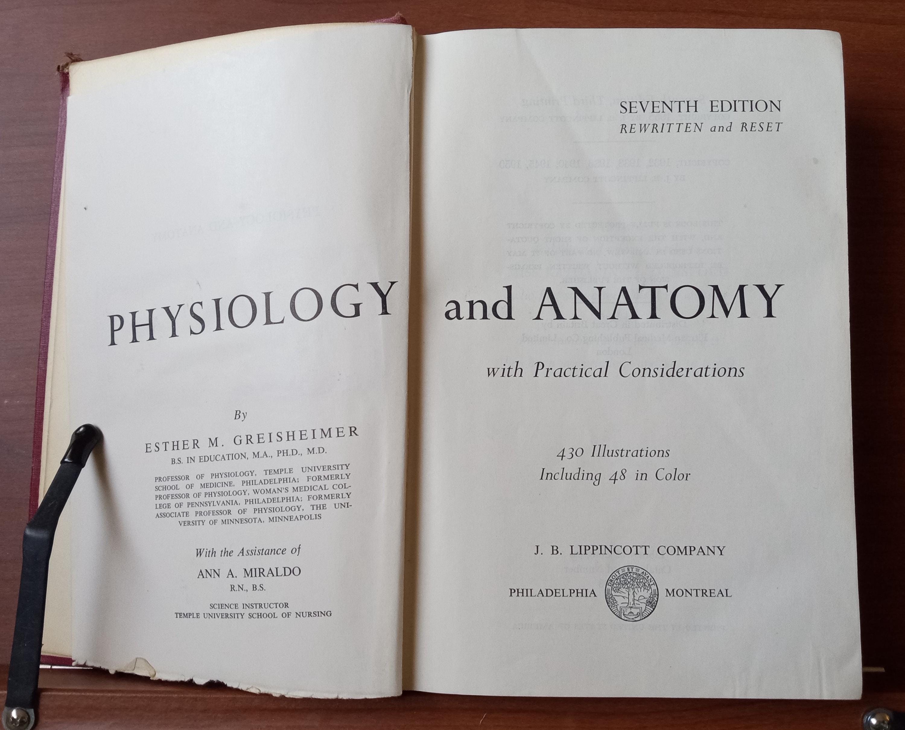 Physiology and Anatomy 1955 Vintage Medical Book Anatomy Illustrated - Etsy