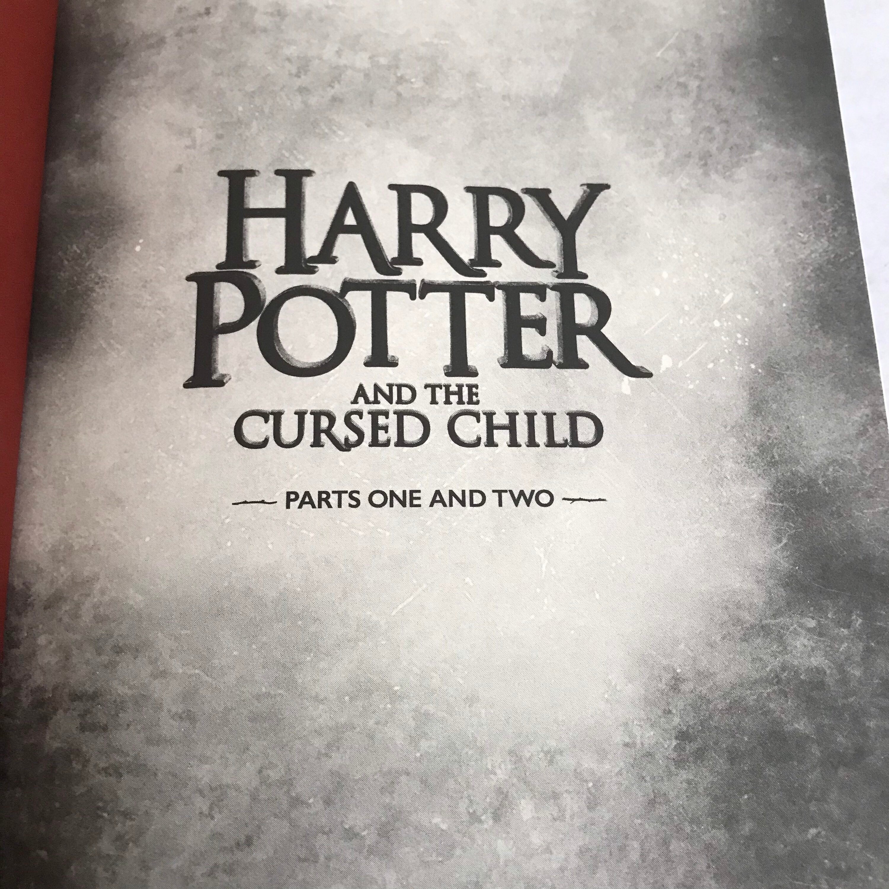 Harry Potter Play Book Harry Potter And The Cursed Child - Parts
