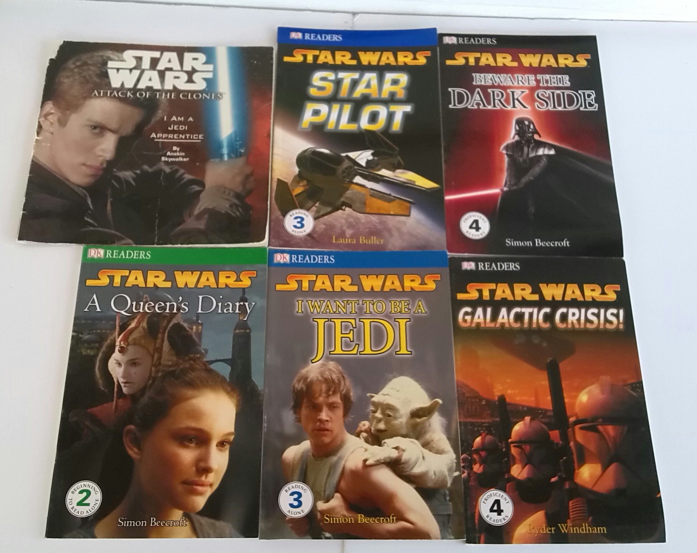 Lot of 6 Star Wars Reader Books & Star Wars Story Book DK Readers