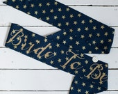 LIMITED EDITION Gold Glitter & Navy Star Print Hen Party Sash - Classy Hen Do / Bachelorette / Hens Party / Bridal Shower