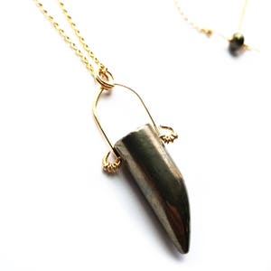 Pyrite protection necklace // Pyrite Pendant // Bullet necklace // Gold filled necklace //Gift for her