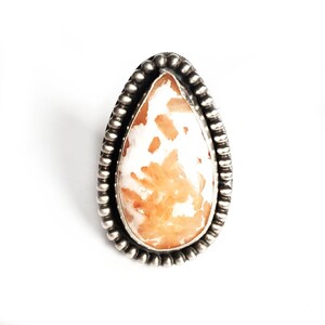 Scolecite sterling silver ring, Size 8 1/2 Sterling silver ring, Stone and silver ring, Sterling silver jewelry, 925, A peaceful stone.