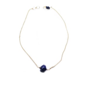 Lapis Lazuli Necklace // Blue stone choker // Gemstone choker necklace // Gold filled necklace //Gift for her