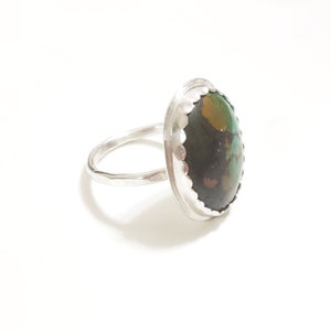 Tibetaanse Turquoise Ring, Turquoise ring, 925 sterling zilveren ring, Tibetaanse Turquoise sieraden, Maat 10 1/4, Grote maat ring