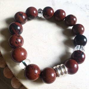 Obsidian Bracelet, Gemstone Bracelet, Beaded Bracelet, Unisex jewelry, Men&#39;s Bracelet