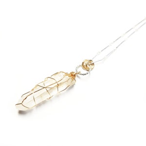 Raw Stone Jewelry, Natural Himalayan Lemurian Quartz Necklace, Healing Jewelry, Gemstone Statement Necklace, Handcrafted silver chain 2