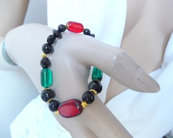 Murano stone and glass bracelet, unique bracelet