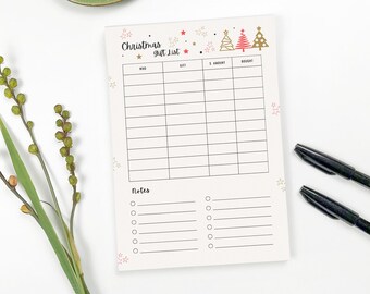Printable Christmas Gift List Planner PDF Digital Download - Etsy