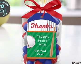 Baseball  Thank You Tag, Edit Online+Download Today With Free Corjl.com  1027