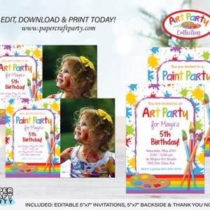 Art Paint Party Printable Party Kit Includes Invites and Decorations, Edit Online Download Today With Free Corjl.com 0031 image 2