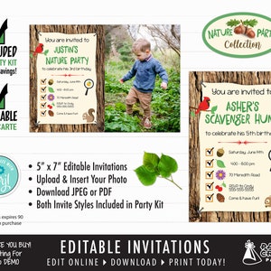 Scavenger Hunt Printable Party With Invite, Editable Scavenger Hunt ...