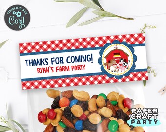 Farm Printable Treat Bag Topper, Goodie Bag, Edit Online + Download Today With Free Corjl.com  0044