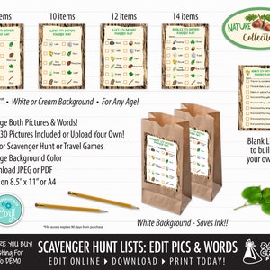 Scavenger Hunt Printable Lists with Editable Pictures & Words, Nature, Woodland Party, Edit Online Download Today With Free Corjl.com 0039 image 3