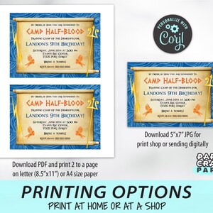 Demigod Birthday Invitation, Backside & Thank You Included, Printable Demigod Invite, Edit Online + Download Today with free Corjl.com 0024 image 4