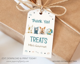 Dog Party Gift Tags, Pet Gotcha Day Party, Edit Online, Download + Print Today with free Corjl.com 0021