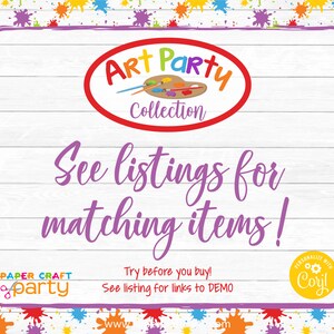 Art Party Printable Gift Tags Name Tags Food Tags in Red | Etsy