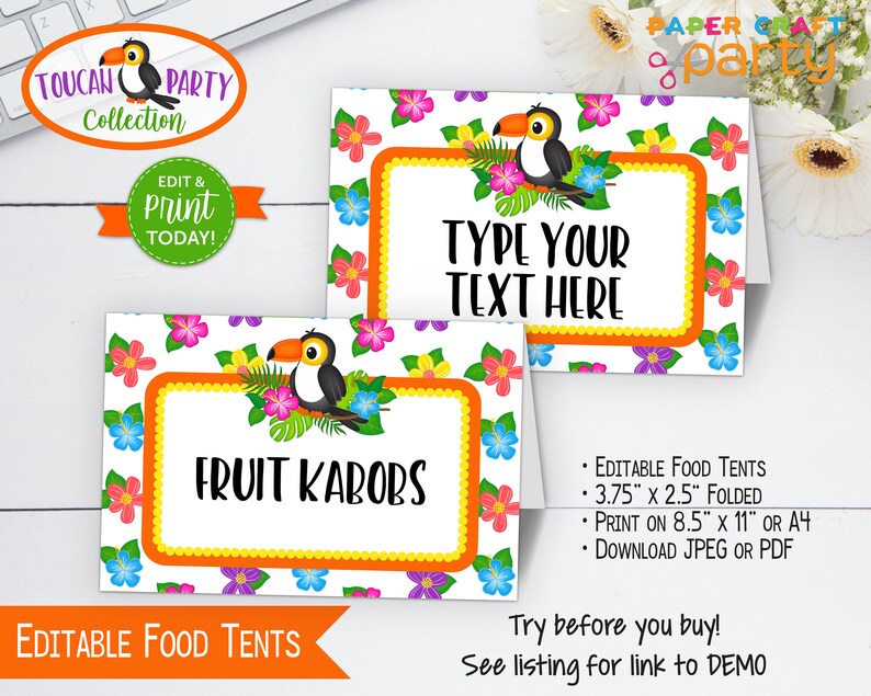 Toucan Party Printable Party Kit Includes Invites and Decorations, Edit Online Download Today With Free Corjl.com image 5