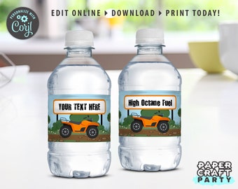 ATV Party Printable Bottle Labels, Edit Online + Download Today With Free Corjl.com 0041