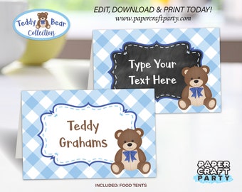 Teddy Bear Picnic Food Tents, Place Cards, Edit Online + Download Today With Free Corjl.com 0081