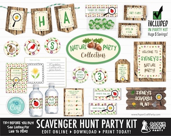 Scavenger Hunt Printable Party with Invite, Editable Scavenger Hunt Lists, Edit Online + Download Today With Free Corjl.com 0039