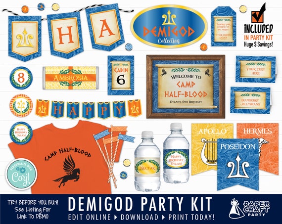 printable demigod invite decorations demigod party kit demigod party decor greek god edit online download today with free corjl com it works online party