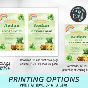 St. Patrick's Day Printable Invitation & Thank You Note, Includes Backside, Edit Online Download Today With Free Corjl.com 0033 image 4