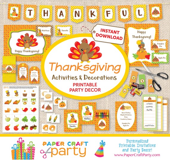 Young children Thanksgiving Printable Decor Actions - Youngsters Desk picture regarding Happy Thanksgiving Banner Printable called Children Thanksgiving Printable Decor Routines - Young children Desk