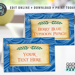 Demigod Party Printable Food Tents & "Greek" Name Plates, Buffet Place Cards, Edit Online + Download Today With Free Corjl.com 0024