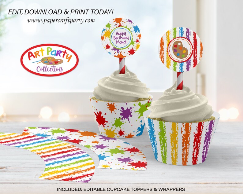 Art Paint Party Printable Party Kit Includes Invites and Decorations, Edit Online Download Today With Free Corjl.com 0031 image 3