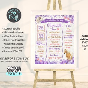 Horse Party Milestone Chalkboard Poster for Any Age, Boho Horse, Printable Sign, Edit Online Download Today With Free Corjl.com 0070 image 2