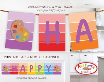 Art Paint Printable Birthday Banner, Edit Online + Download Today With Free Corjl.com 0031