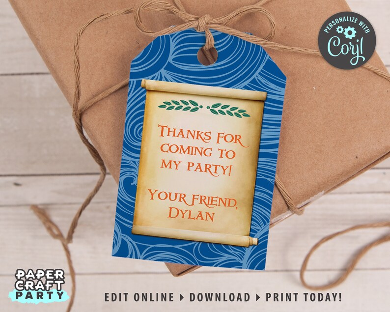 Demigod Printable Gift Tags Personalized Hanging Gift Tags Etsy