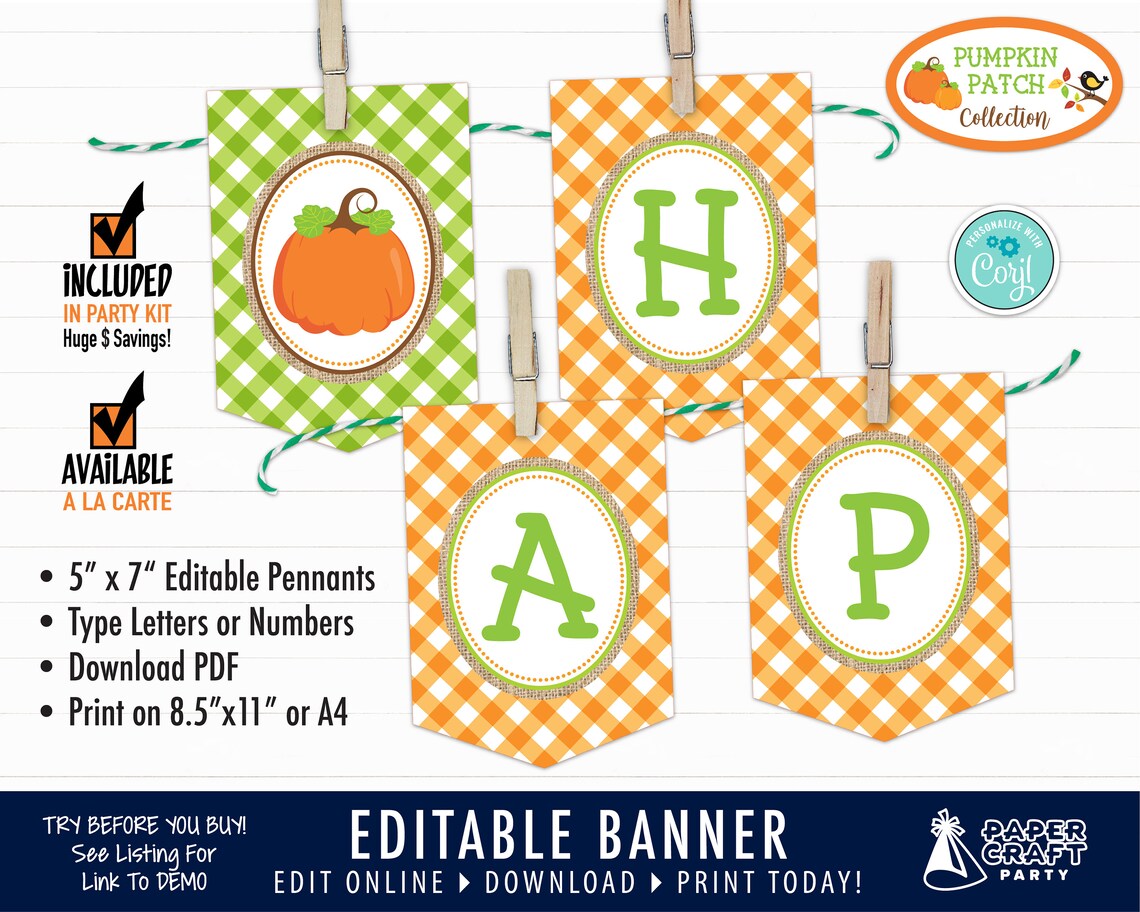 Pumpkin Patch Printable Party Kit Includes Invite and - Etsy