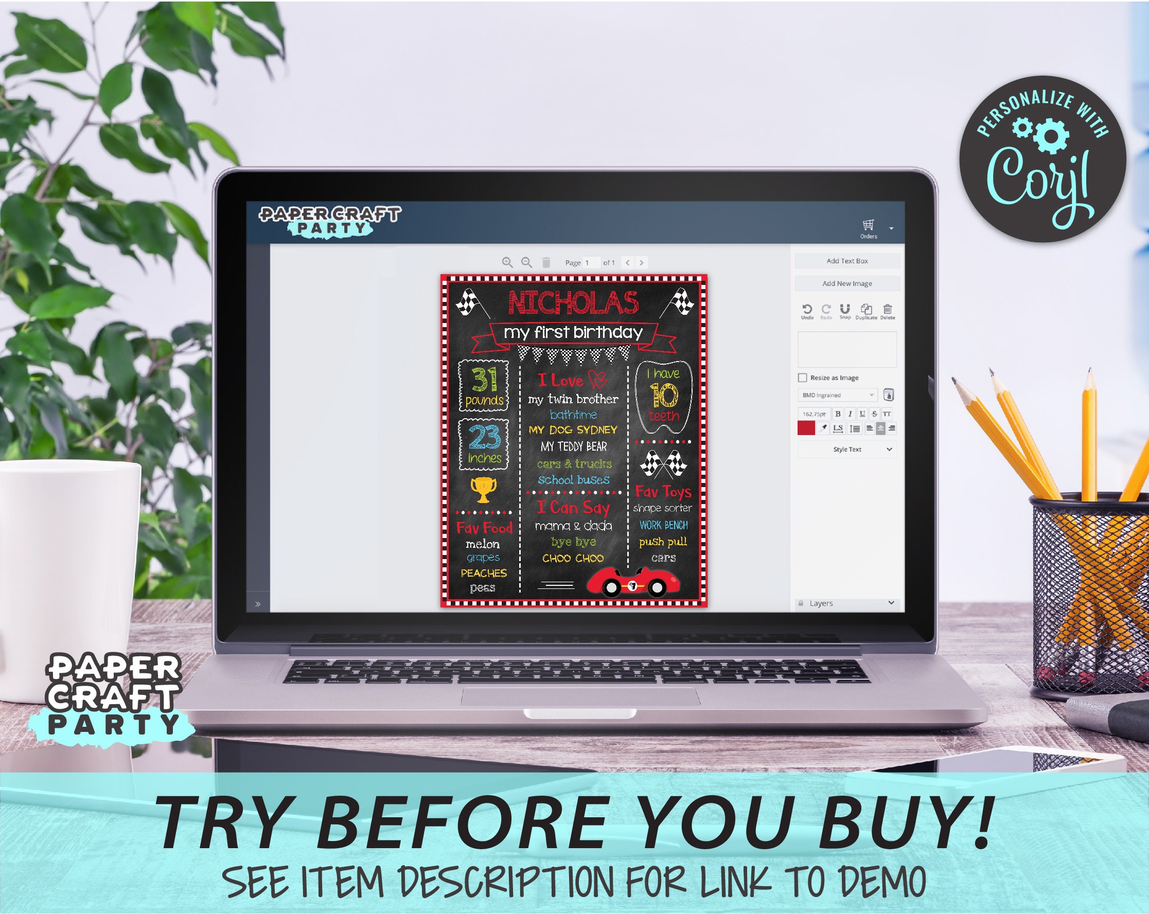 Race Car Milestone Chalkboard Poster for Any Age Printable | Etsy