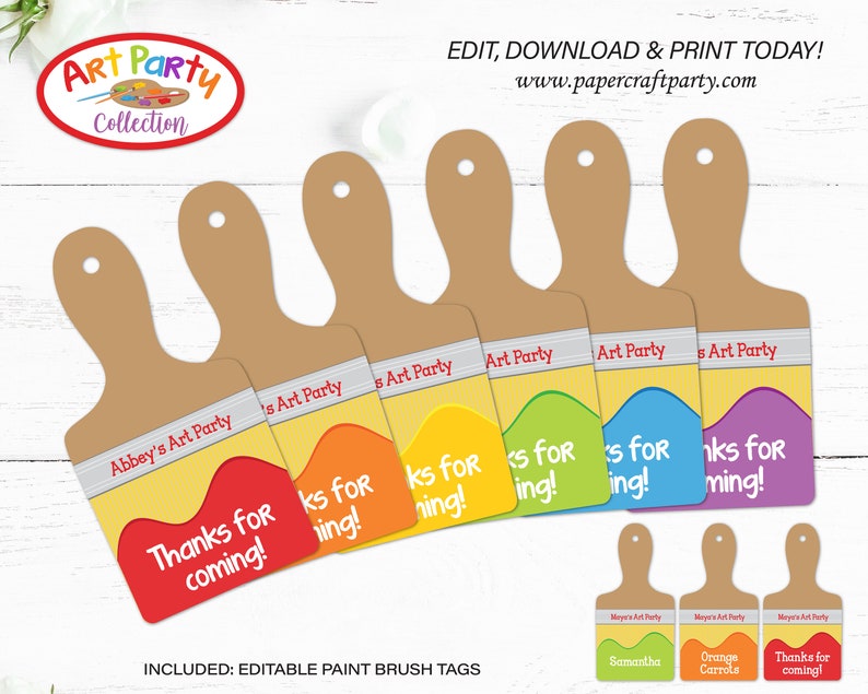 Art Paint Party Printable Party Kit Includes Invites and Decorations, Edit Online Download Today With Free Corjl.com 0031 image 8