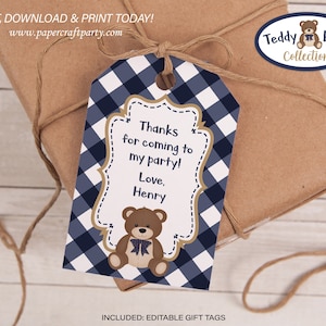 Teddy Bear Picnic Printable Gift Tags, Edit Online + Download Today With Free Corjl.com 0085