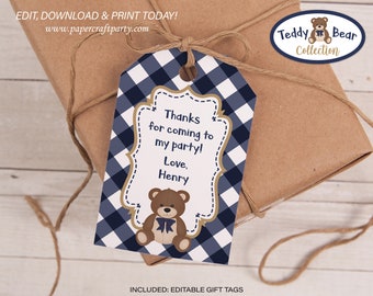 Teddy Bear Picnic Printable Gift Tags, Edit Online + Download Today With Free Corjl.com 0085