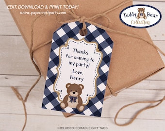 Teddy Bear Picnic Printable Gift Tags, Edit Online + Download Today With Free Corjl.com 0085