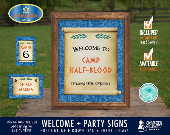 Printable Demigod Invite Decorations Demigod Party Kit Etsy