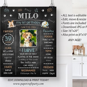 Milestone Photo Poster for Dogs, Pet Gotcha Day Party, Edit Online, Download + Print Today with free Corjl.com 0021 image 2
