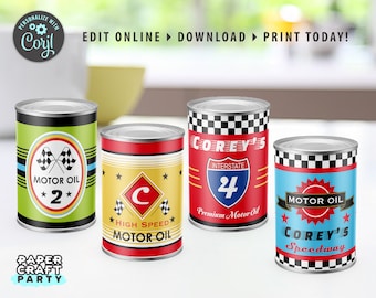 Etichette stampabili per taniche di olio motore per auto da corsa, modifica online e scaricalo oggi stesso con Corjl.com gratuito 0062