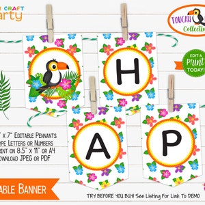 Toucan Party Printable Party Kit Includes Invites and Decorations, Edit Online Download Today With Free Corjl.com image 7