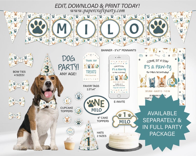 Milestone Photo Poster for Dogs, Pet Gotcha Day Party, Edit Online, Download + Print Today with free Corjl.com 0021 image 5