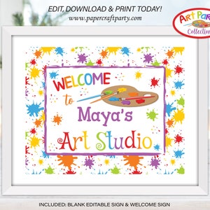 Art Paint Party Printable Party Kit Includes Invites and Decorations, Edit Online Download Today With Free Corjl.com 0031 image 7