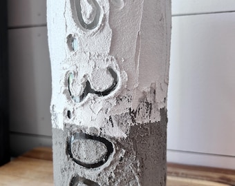 Cadeau d'anniversaire de 4 ans personnalisé / Cadeau de mariage / blanc / vase / ciment / décoration intérieure / béton