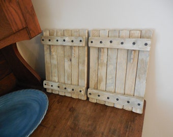 Support photo / cadre de deux tentures murales rustiques / shabby chic / ferme