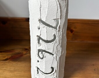 Cadeau personnalisé d'anniversaire de mariage 4 ans /blanc / vase / béton / décoration intérieure /