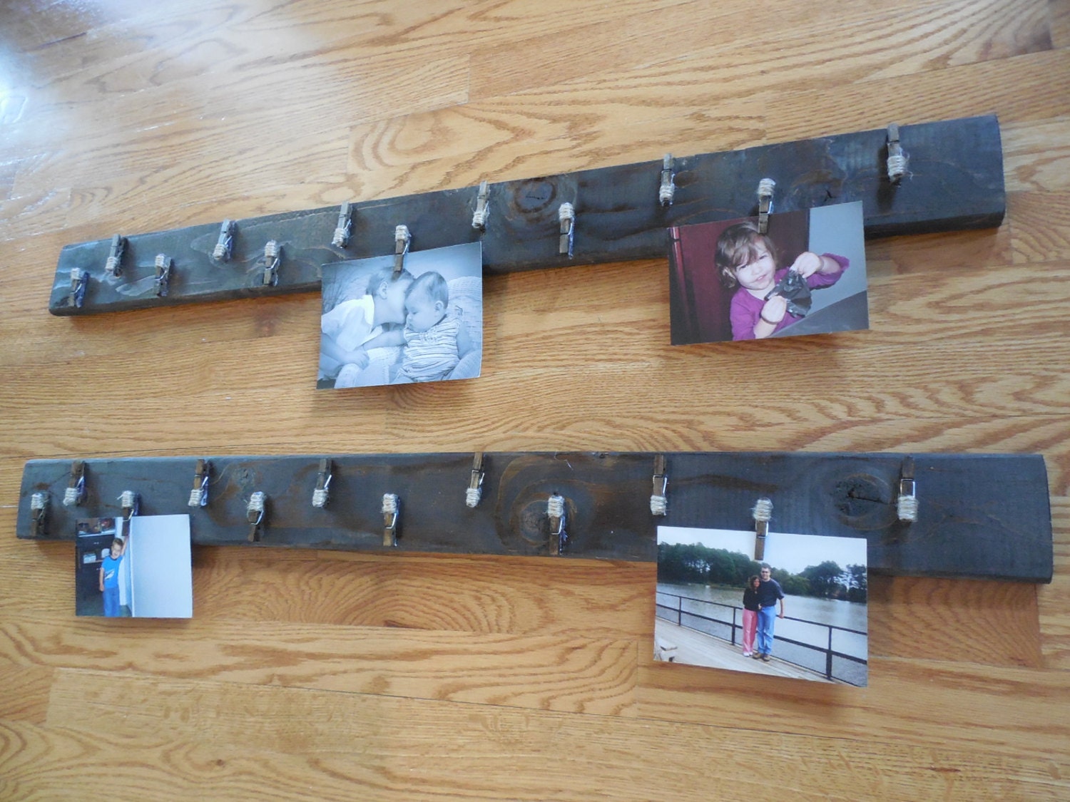 rustic home decor set of two photo display wood wall