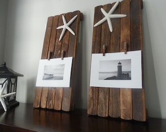 Set de trois / décoration de maison de plage / nautique / cadre / tenture murale / photo 5x7